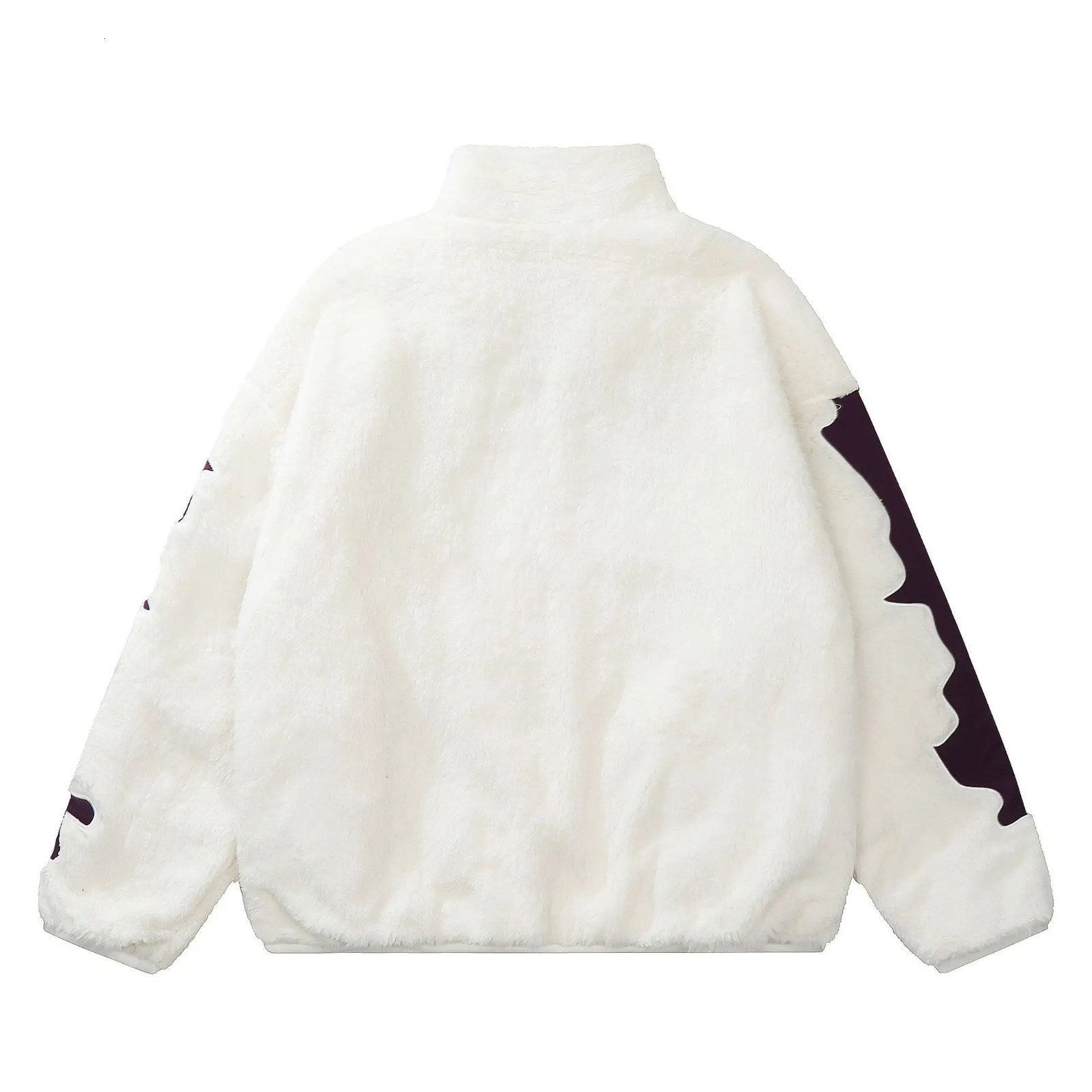 Hip Hop Fleece Warm Jacket Men Embroidery Skull Skeleton Bones Patch Lambswool Fuzzy Fluffy Coats Parka Harajuku Thicken Jackets 241017