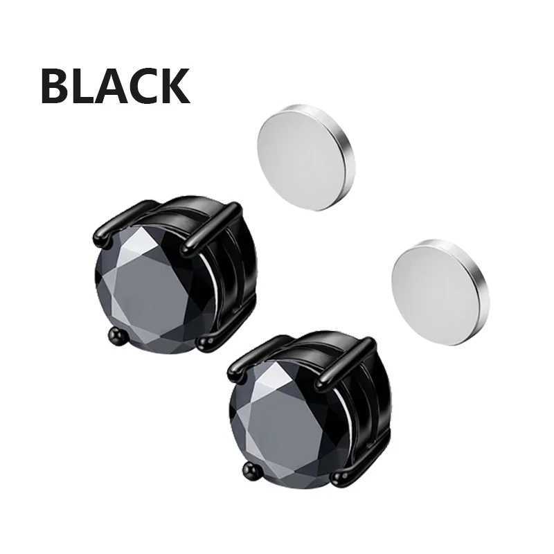 1 pair of 6MM stainless steel magnetic stud earrings suitable for men women non perforated clip on stud earring set non perforated jewelry W241017