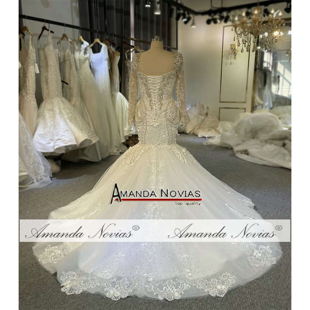 Long Sleeves Lace Mermaid Wedding Gown