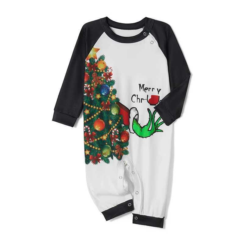 Blotona Christmas Family Matching Set Pajama Set Cartoon Printed Long Sleeve Top and Green Flat Pants Pajamas W241015