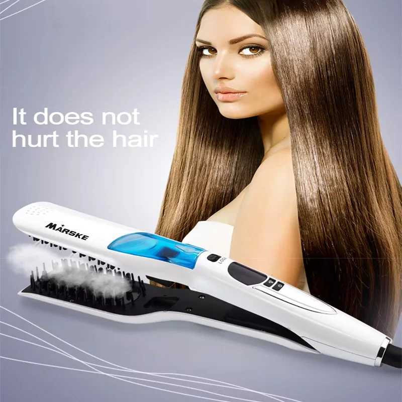 Professional ceramic automatic fast heating hair straightener Liquid crystal display electric steam hair straightenerXJ241016