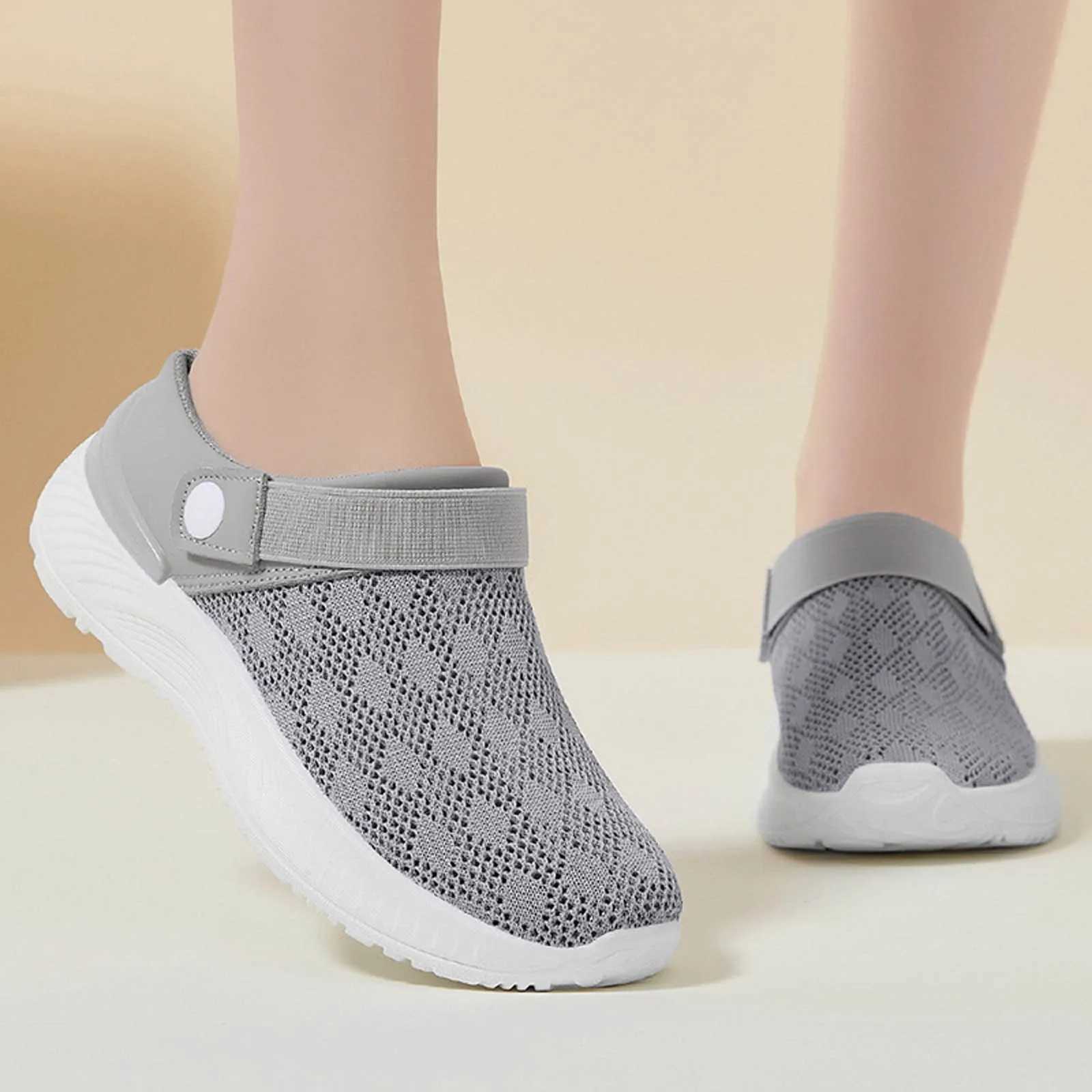 Womens casual work shoes summer breathable slider womens half slider lazy soft sole slider womens casual business shoes Y241017