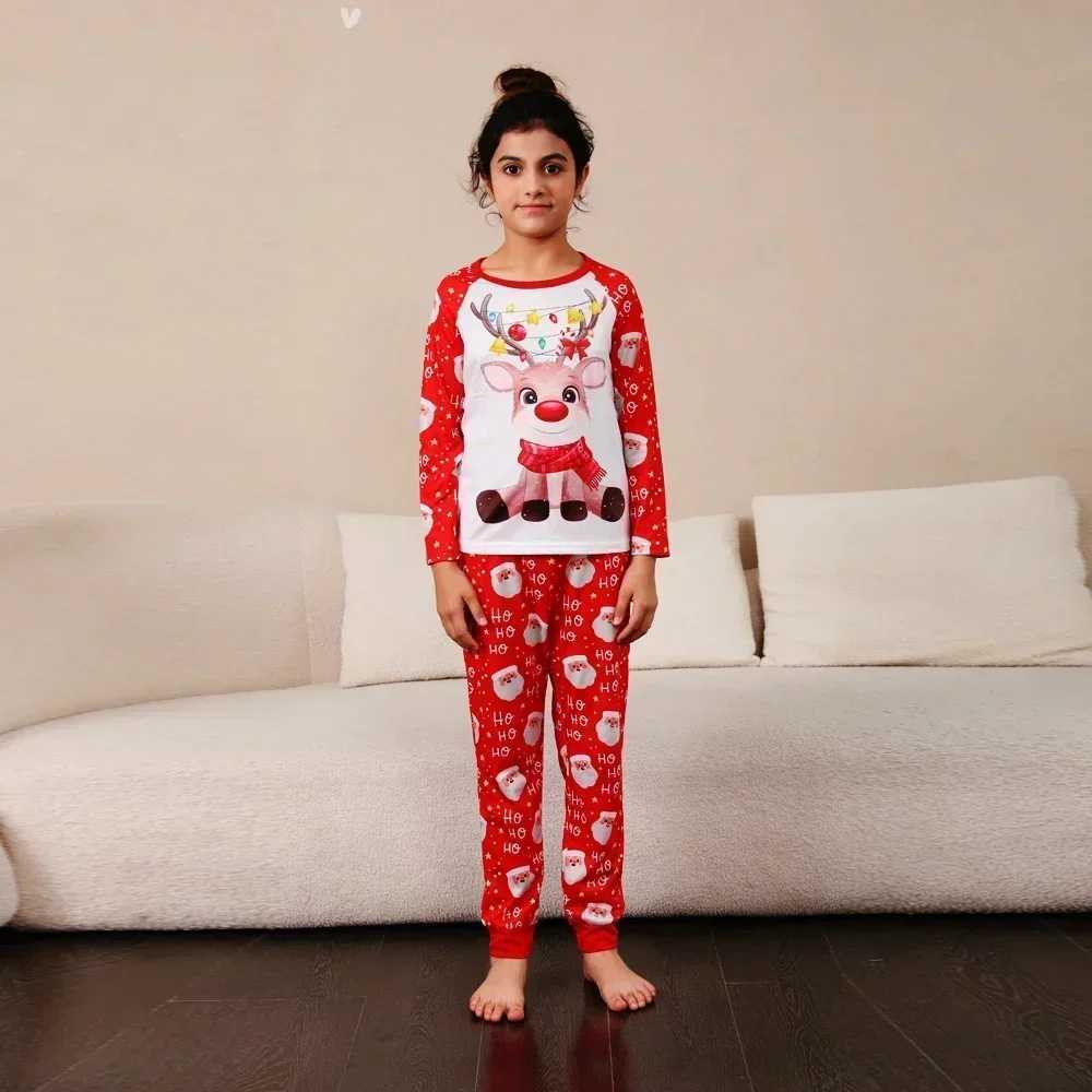 2024 Family Cartoon Deer Printed Pajama Set Warm Soft Pajama Baby jumpsuit Christmas Appearance Pjs W241015