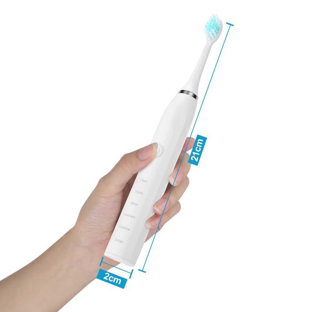 Ultrasonic Electric Toothbrush Brush 5 Modes USB Charger Rechargeable Toothbrush Replacement Heads Set for Adults Oral Use for Adolescents M241017