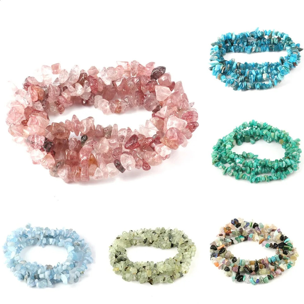 Irregular gravel 3x5-4x6mm natural stone aquamarine gemstone crystal jadeite beads for DIY jewelry making agate bracelets necklaces 241017