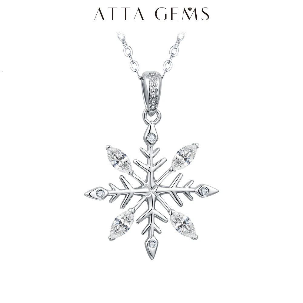 Attachment D VVS1 Colored Necklace Suitable for Women 925 Sterling Silver Christmas Snowflake Pendant Party Gif Exquisite Jewelry 240929