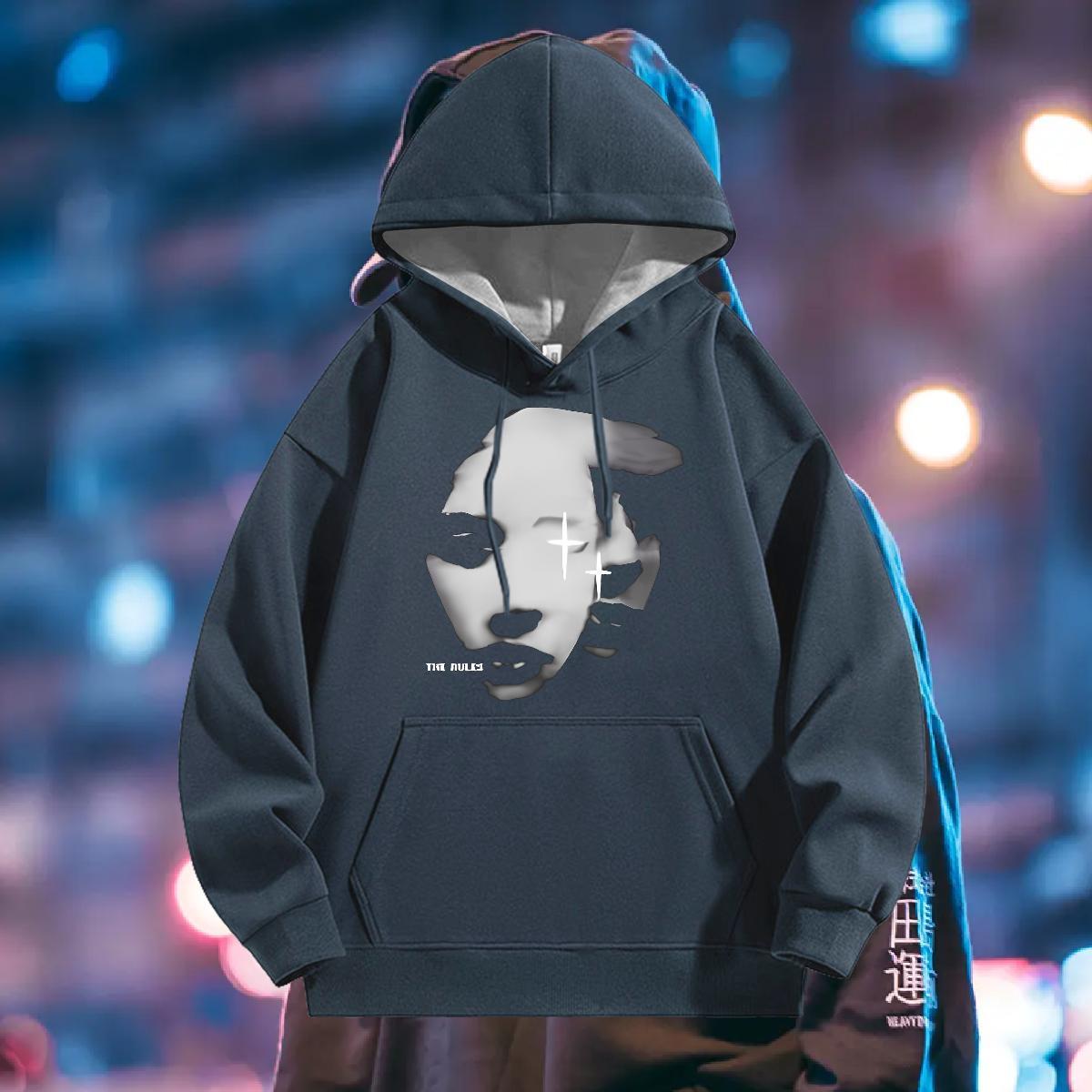 DIY Customized Hoodie for Men Long Sleeve Drawstring Unisex Men's Hooded Sweatshirt Autumn Winter Wear DIY Printed Thick Plush