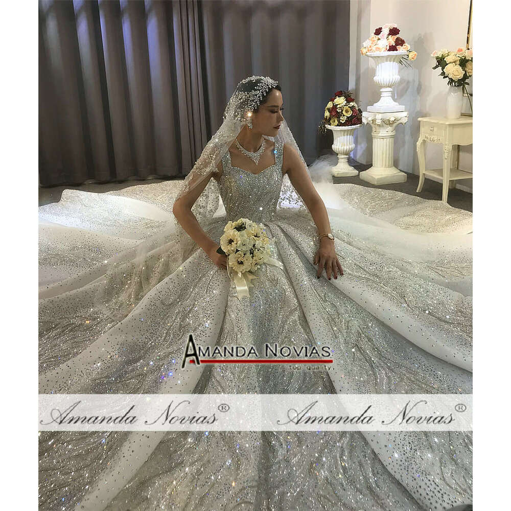 Dubai Heavy Beading Wedding Sparkg Bridal Dress Amanda Novias Brand Real Work