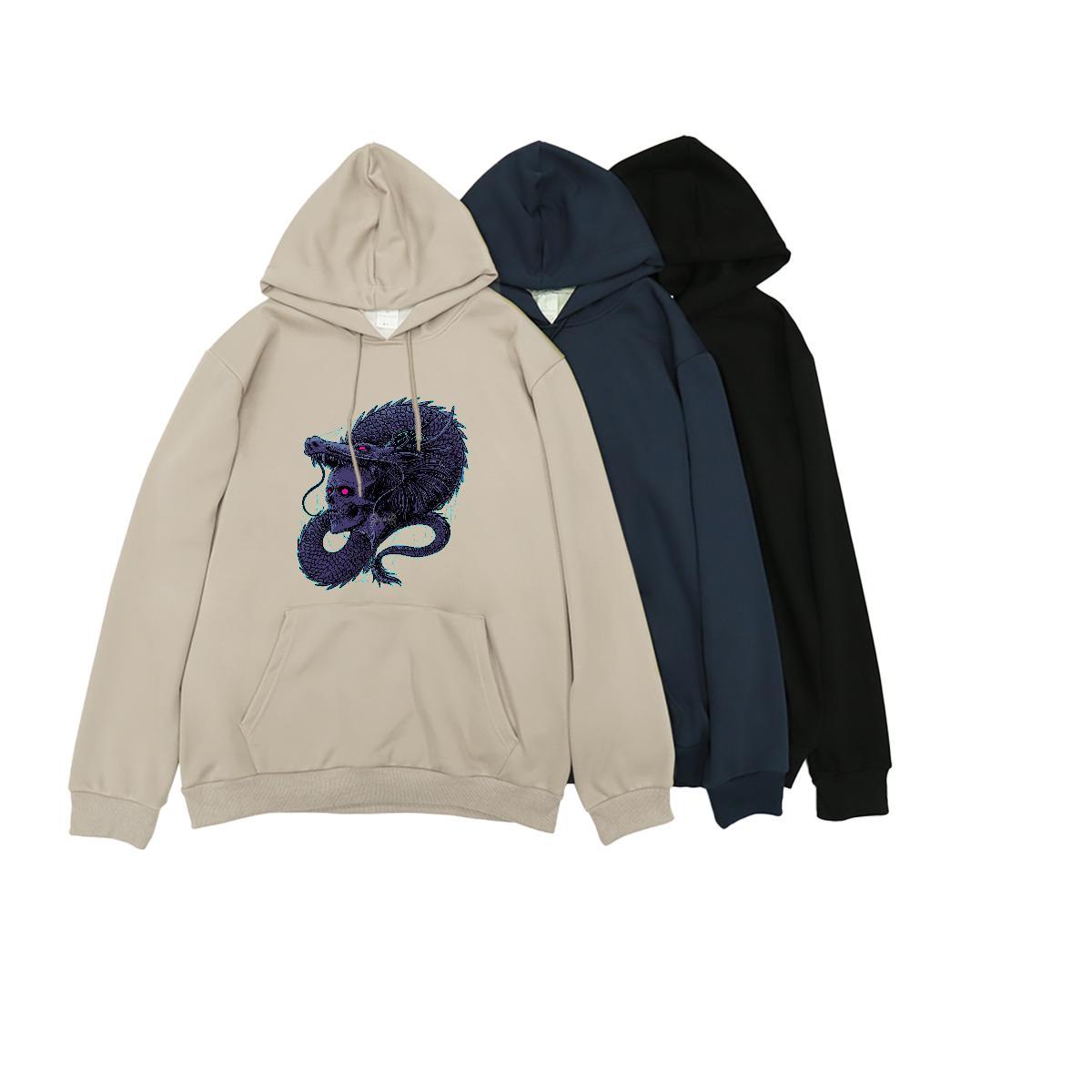 Fashion Men Hoodie DIY Loose Fit Couples Hoodie Hoody Autumn Winter 350g Cotton Hooded Collar