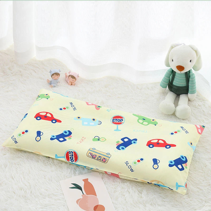 1 Piece Cartoon Animal Printing Baby Pillow 2 Sizes Toddler Pillow Breathable 100% Cotton Kids Baby Pillow 0-3 Years Old Child 241008