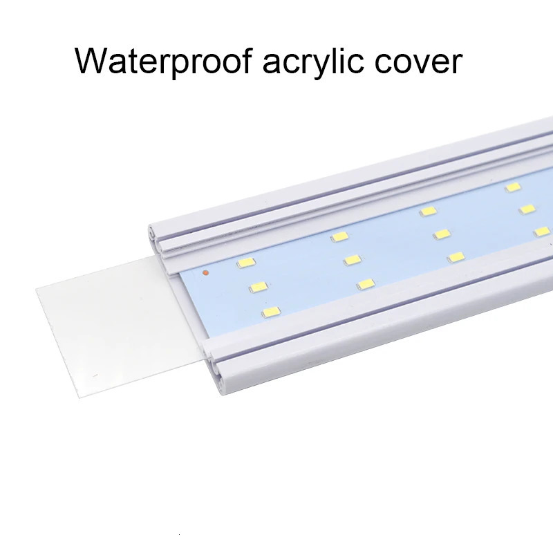Aquarium LED light ultra-thin fish tank aquarium plant growth light waterproof bright clip light blue LED 18-72cm for plants 220V 241016