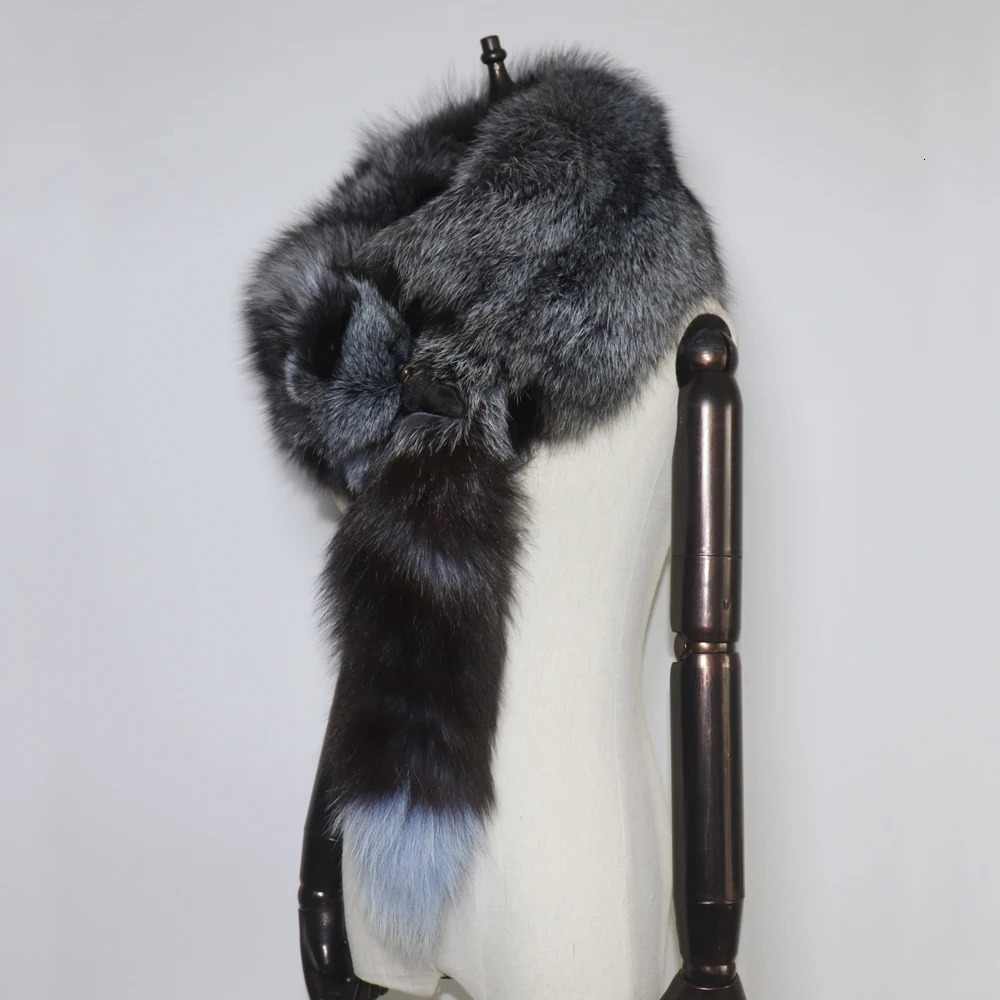 Party y Womens Real Winter Fox Fur Scarf Natural One Piece Collar Warm and Soft 241009