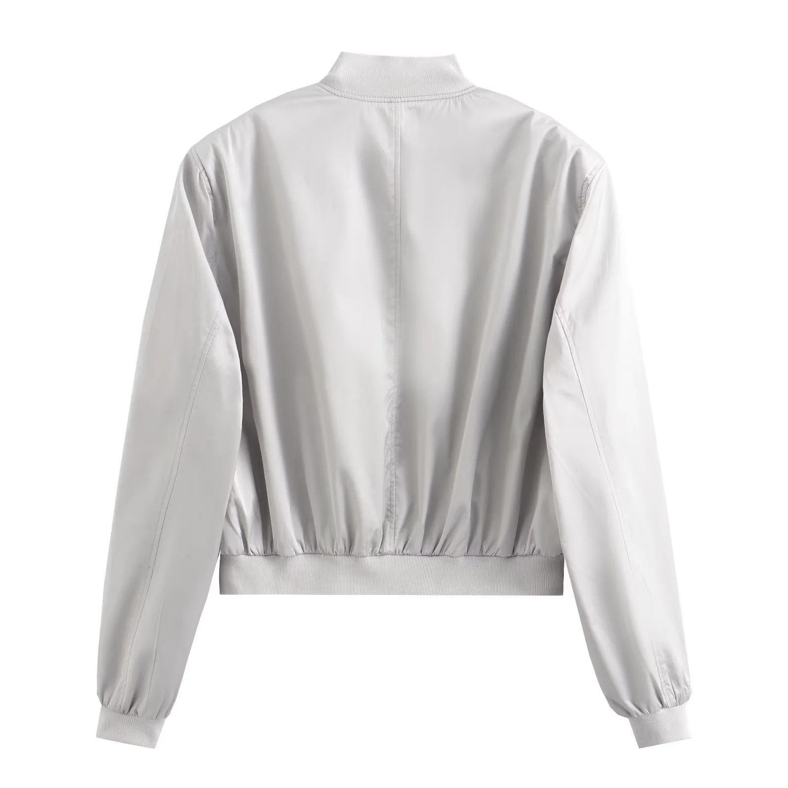 Women's Bomber Jackets Black Coat Solid Long Sleeve Tops Casual Loose Outwear Ladies Fashion Streetwear Jacket Woman Outerwear