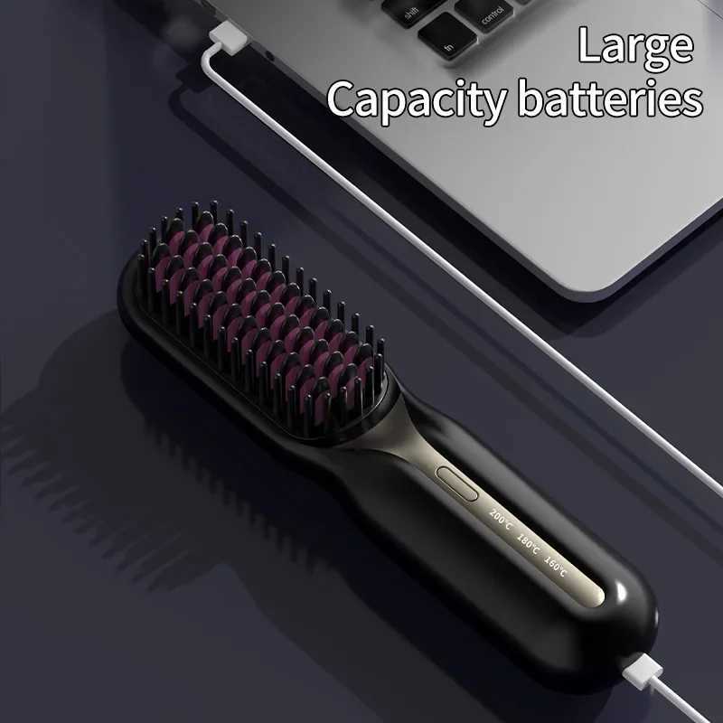 Rechargeable Hair Straightening Comb Portable Negative Ion Hair Care Smoothing Conditioning Wireless Hair Straightening CombXJ241016