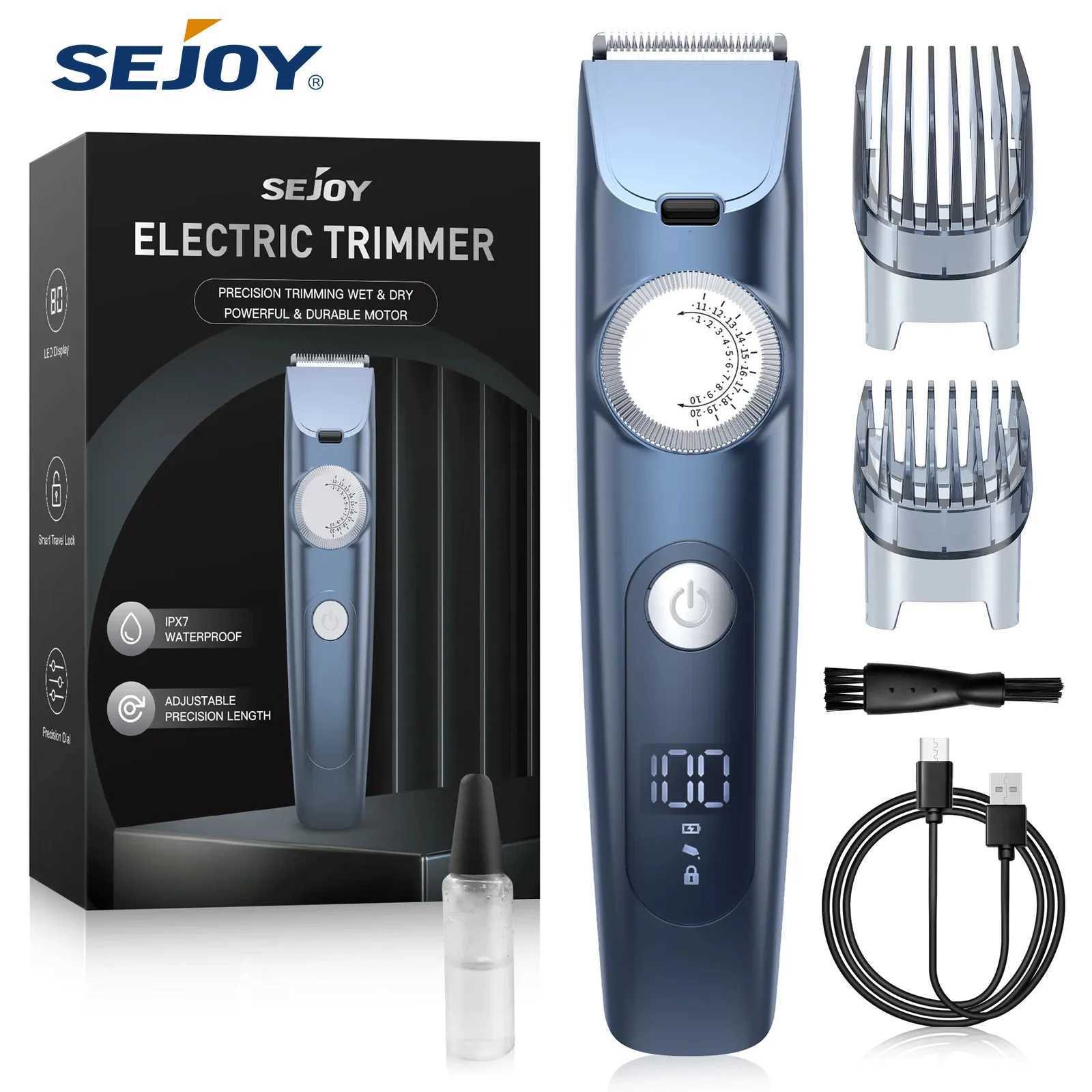 Sejoy Mens Hair Clipper Trimmer Beard Body Arm Professional Electric Contour Edge Shaver W241017