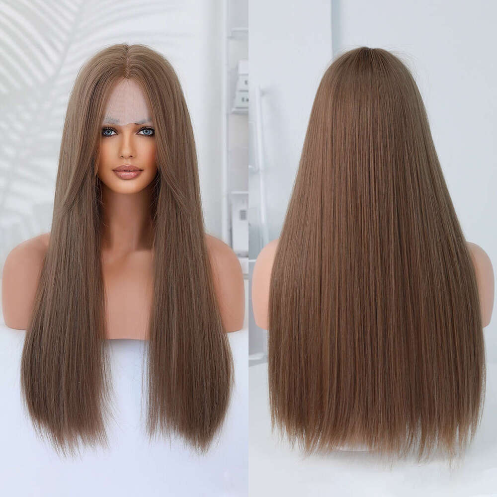 T-Shaped Straight Hand Woven Women's Long Hair, Natural Lace Wig, Lace Wigs