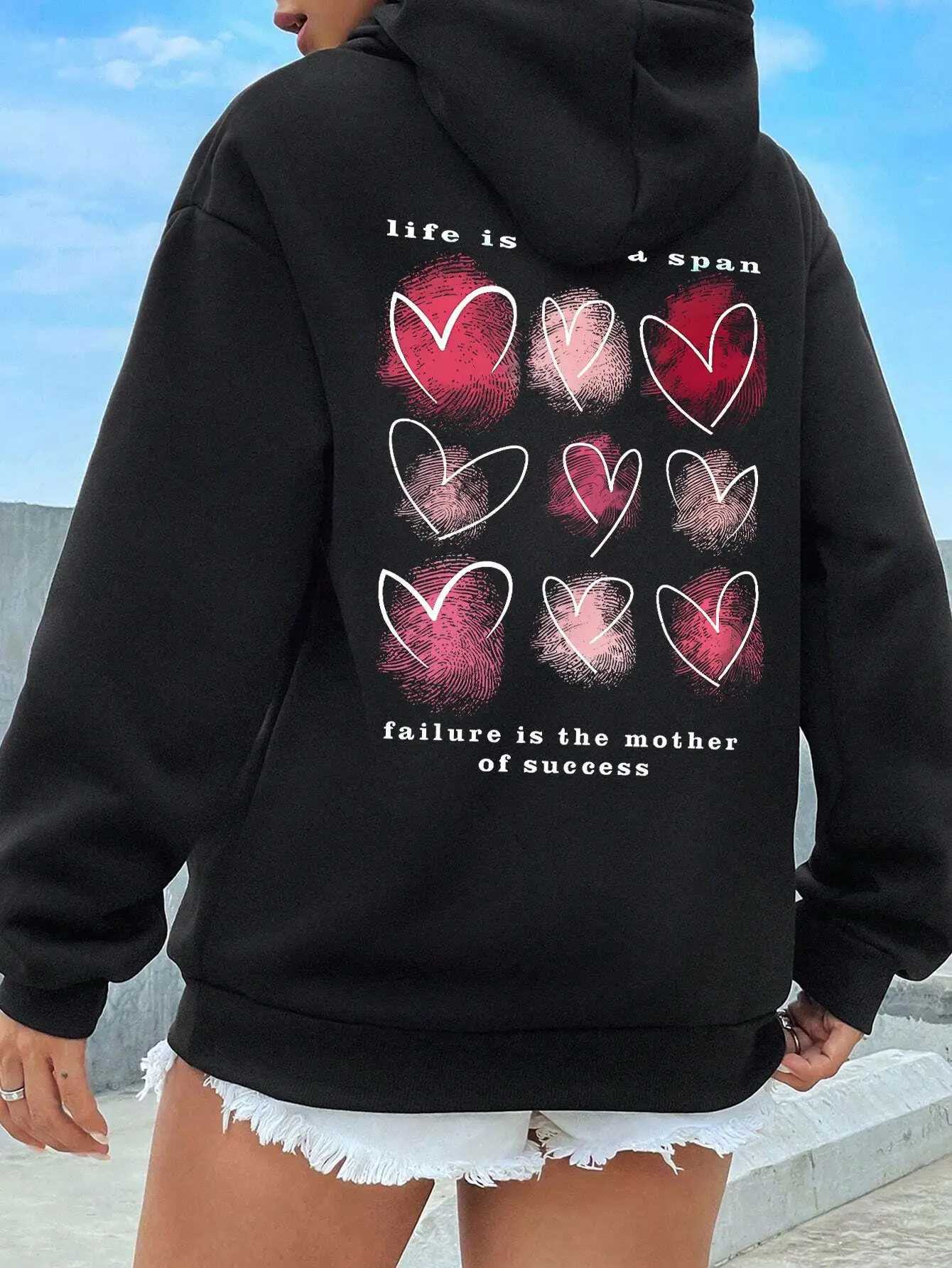 Hip Hop Street Casual Printing Hooded Women Fleece Warm Hoodies Fashion fur-liner Hoodie S-XXL Tops WomanX241016
