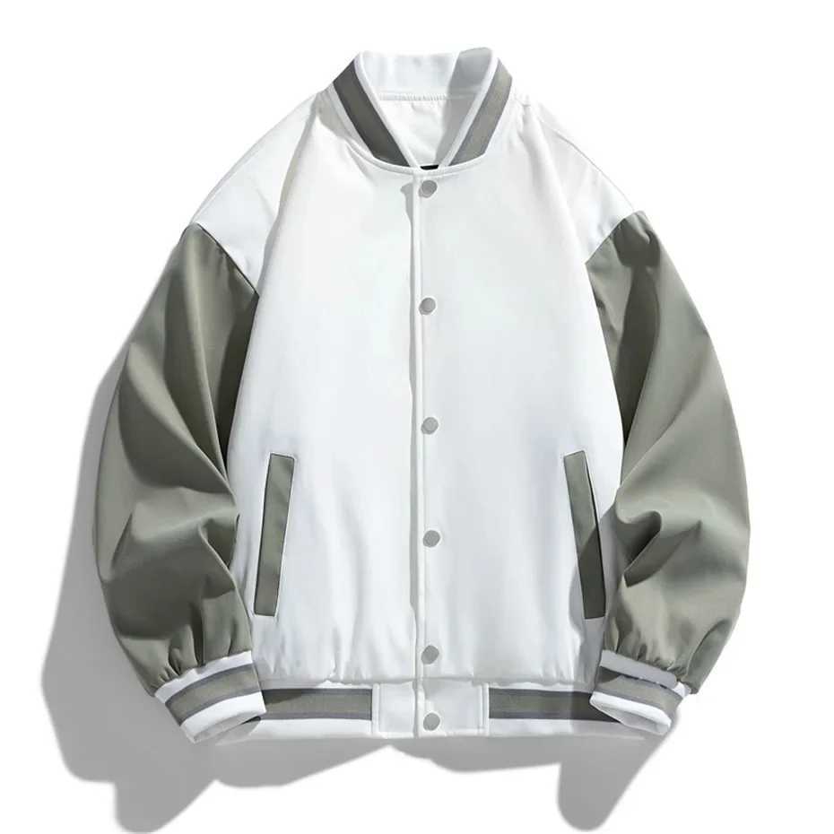 Black baseball jacket mens Plus size 10XL bomber jacket fashionable casual patch work mens large jacket M241017