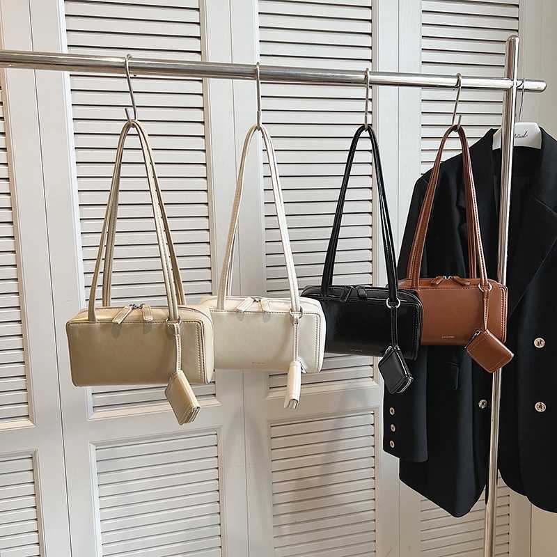 2024 new womens single shoulder and armpit bag simple mother and child bag handbag temperament 1version niche design small square bag Y241017