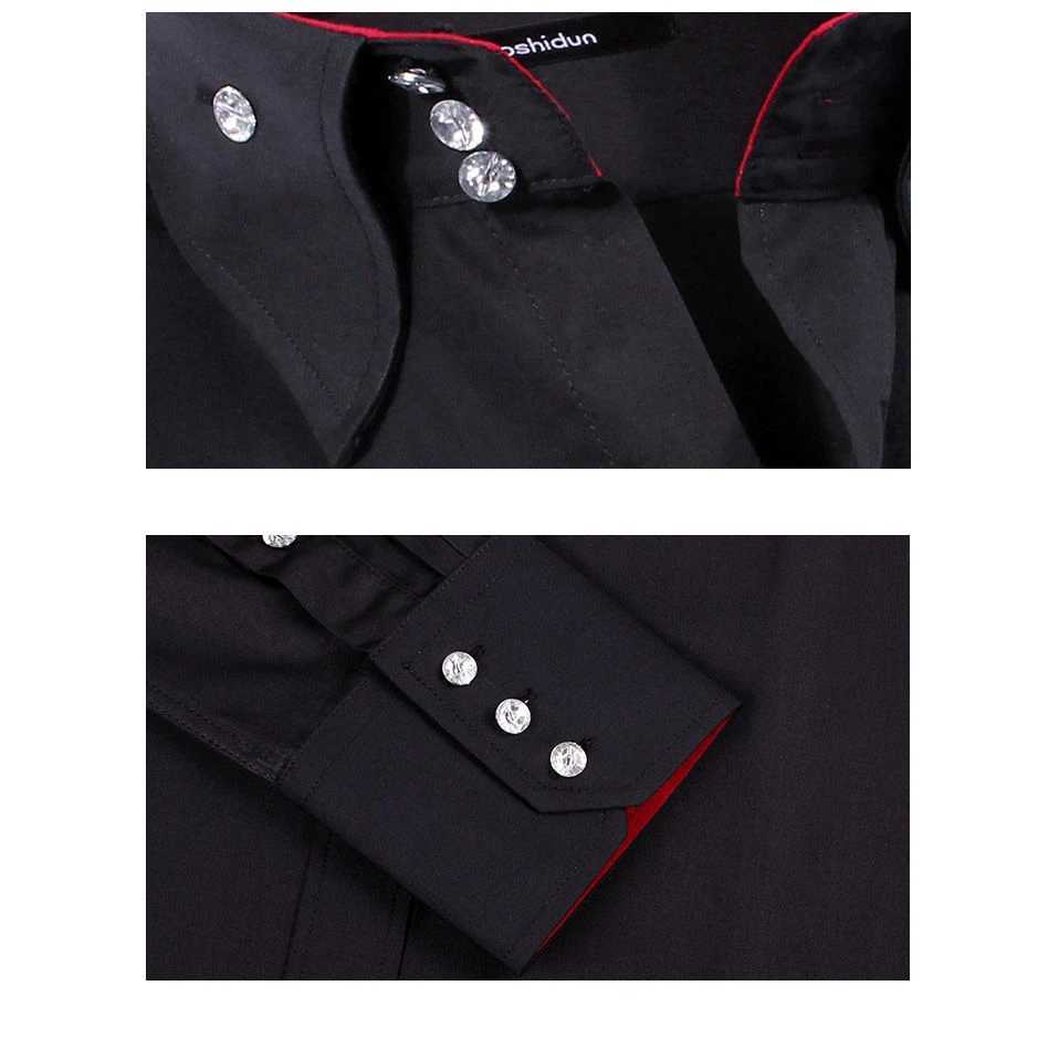 Dress Shirt Men Button-down Collared Formal Business Long Sleeve Casual Shirt Korean Fashion Slim Fit Male Designer Shirts White LX241017