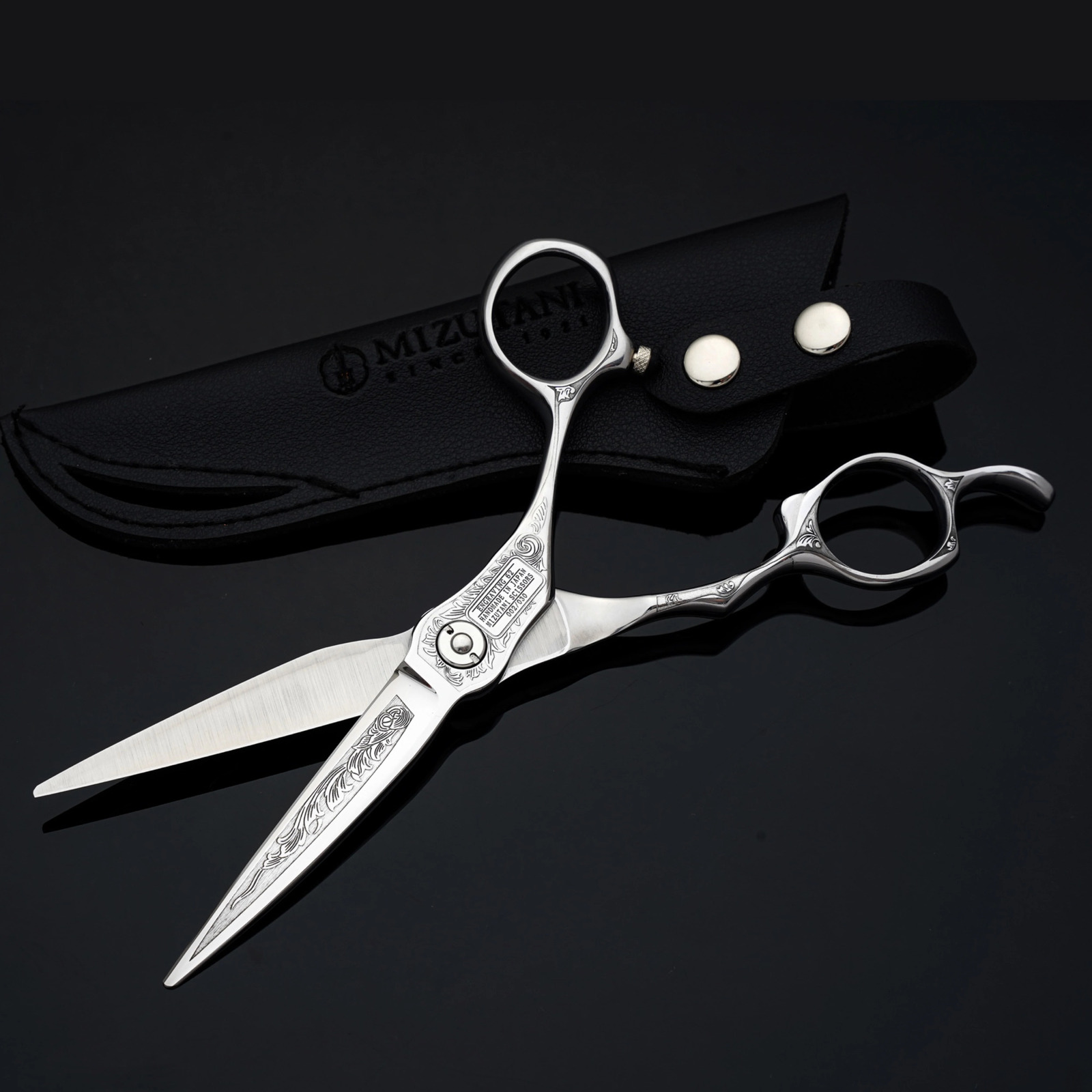 MIZUTANI 6.0-inch Tungsten Steel Pattern High grade scissors Pattern Professional Hair Salon Top Professional Barber Scissor Set 241010