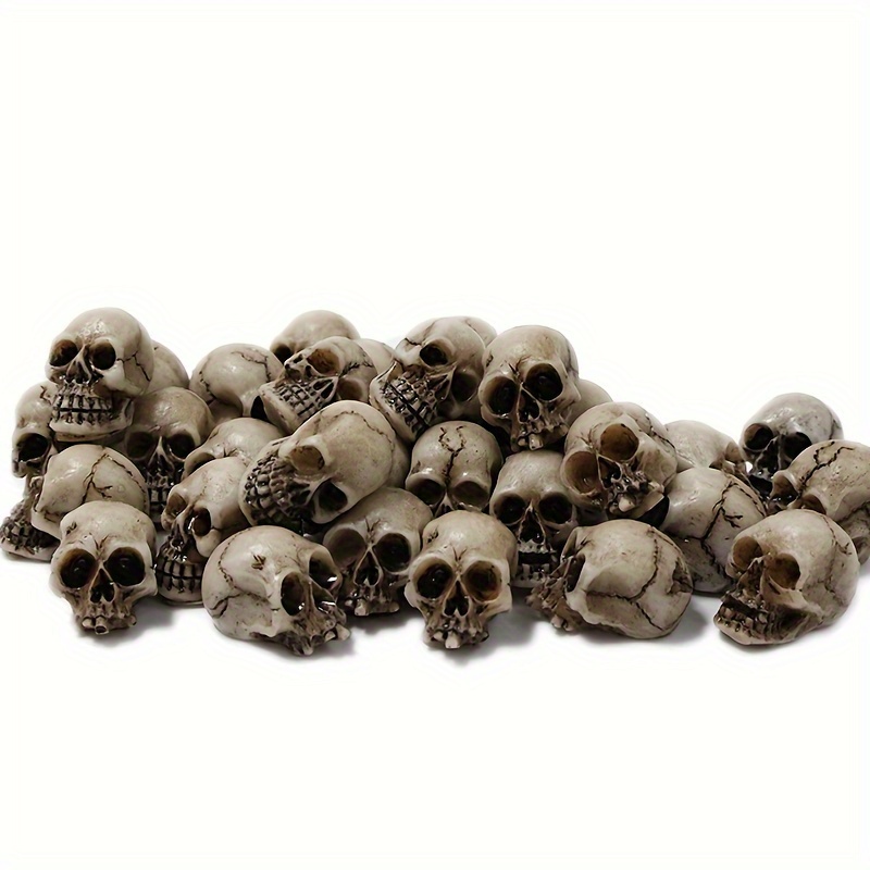 Halloween Decoration 20 Realistic Resin Skull Figures Garden Accessories