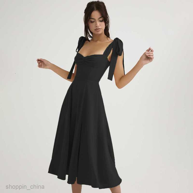 Basic Casual Women Dresses Strap dress, vacation dress, backless sexy chiffon long dress, big skirt