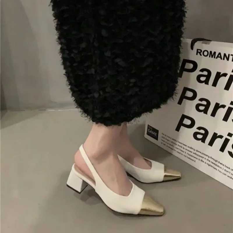 Womens shoes 2024 new Slingbacks womens high heels fashionable color matching office and professional hot selling plus size shoes hats sandals Y241017