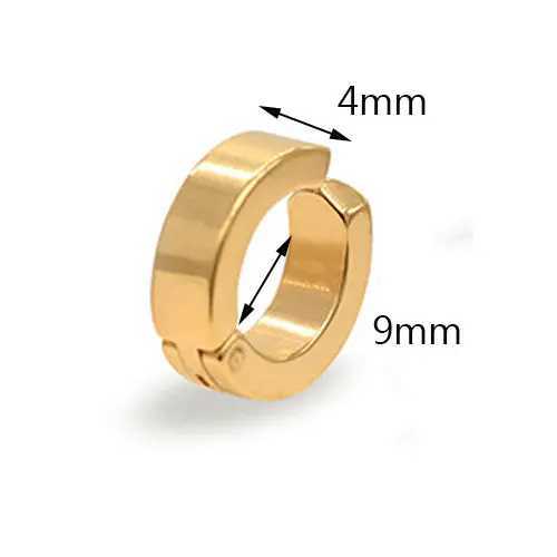 Stainless steel fashionable earring clip non perforated fake earrings suitable for men women round earrings punk rock style jewelry gifts W241017
