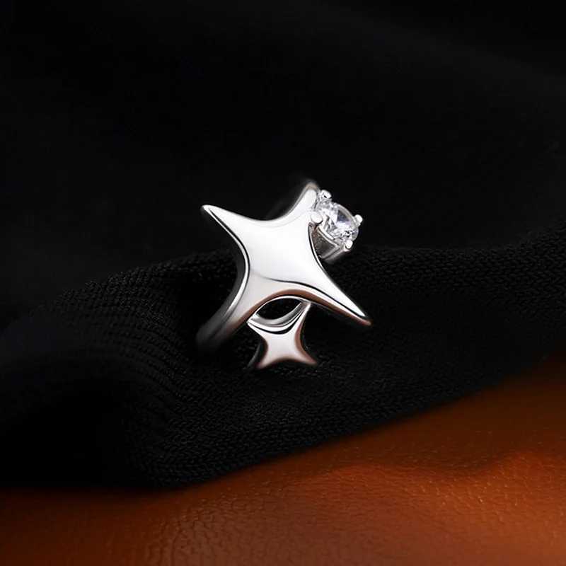 Fashionable silver cross star zircon clip earrings suitable for women non perforated fake earrings a large number of jewelry earrings cuffs aretes de 