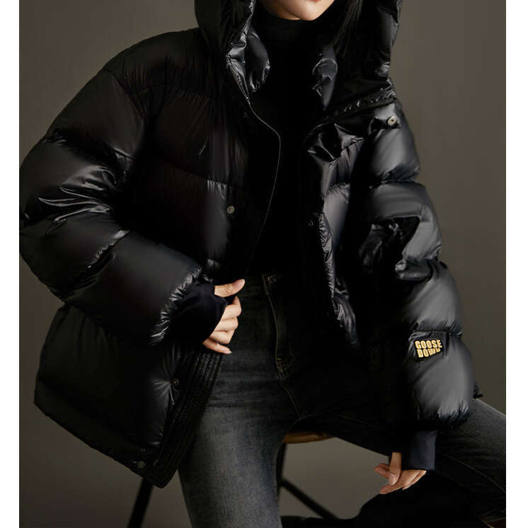 Volcanic Rock Technology, High-End Edition 90% White Women Black Gold Goose Down Jacket Women's Winter