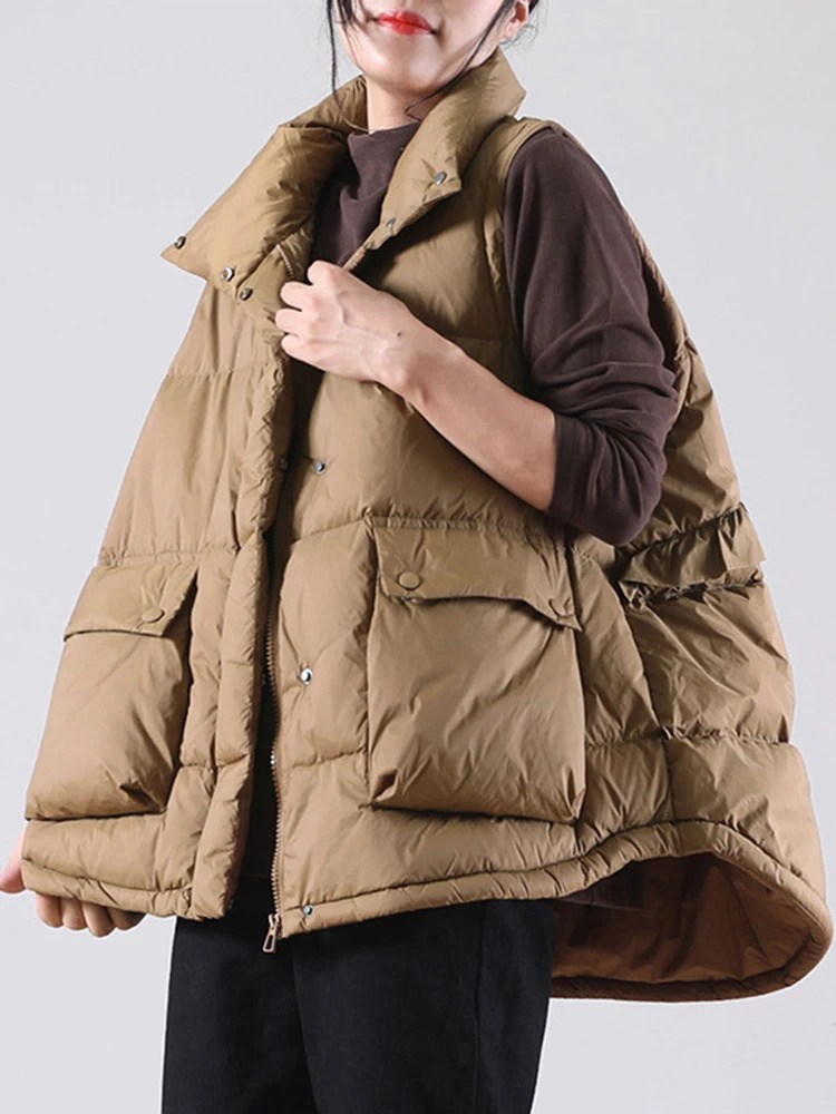 Winter Ultra Light Thin Duck Down Vest Feather Jacket Women Quilted Short Warm Basic Casual Oversize Waistcoat 241017