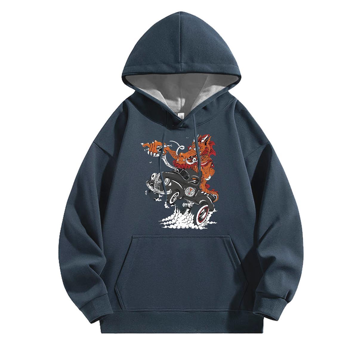 Fashion New Men Sweatshirt hoodie Cool Design Men Tops Hoodie Plus Size Custom Wear Hip Hop Street Breathable Drawstring Hoodie Thick Fleece
