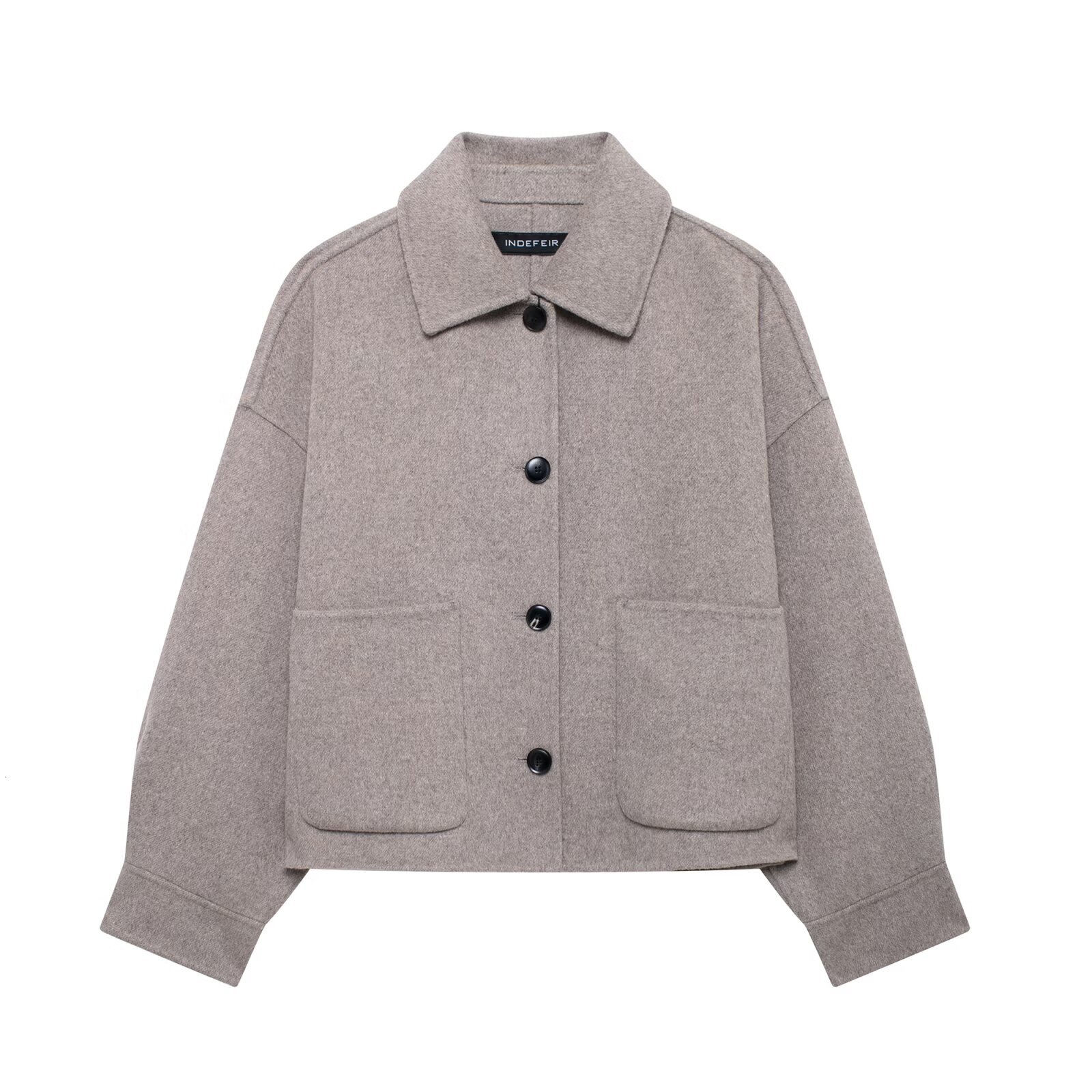 Women'a Coat With Button 2024 Outwear Black Pockets Outerwear Jaquetass Femininas Long Sleeve Tops Elegant Jackets