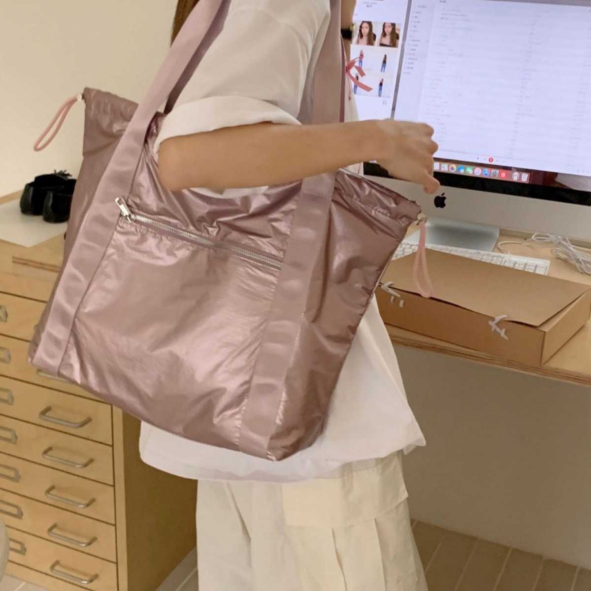 Korean Instagram Same Large Capacity Shoulder Handbag Travel Versatile Leisure Tote Bag 241015