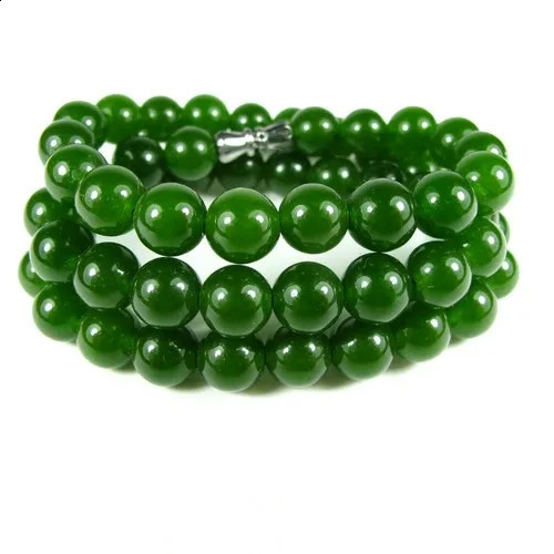 Wholesale 100% natural dark jade 6mm-12mm bead necklace 241017
