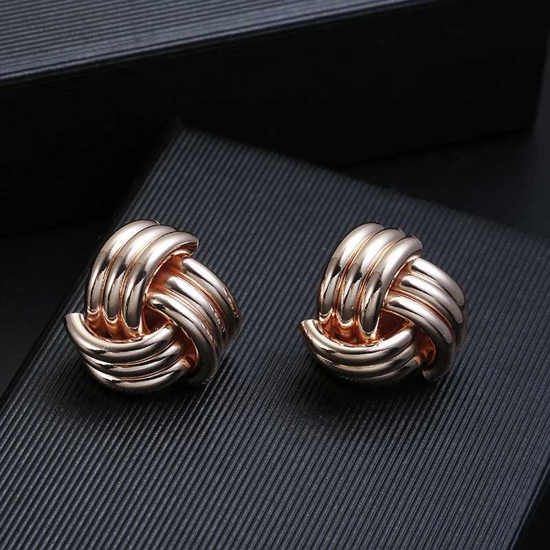ZA retro non perforated clip earrings with gold geometric metal earrings suitable for womens wedding parties Bijoux Brincos jewelry W241017