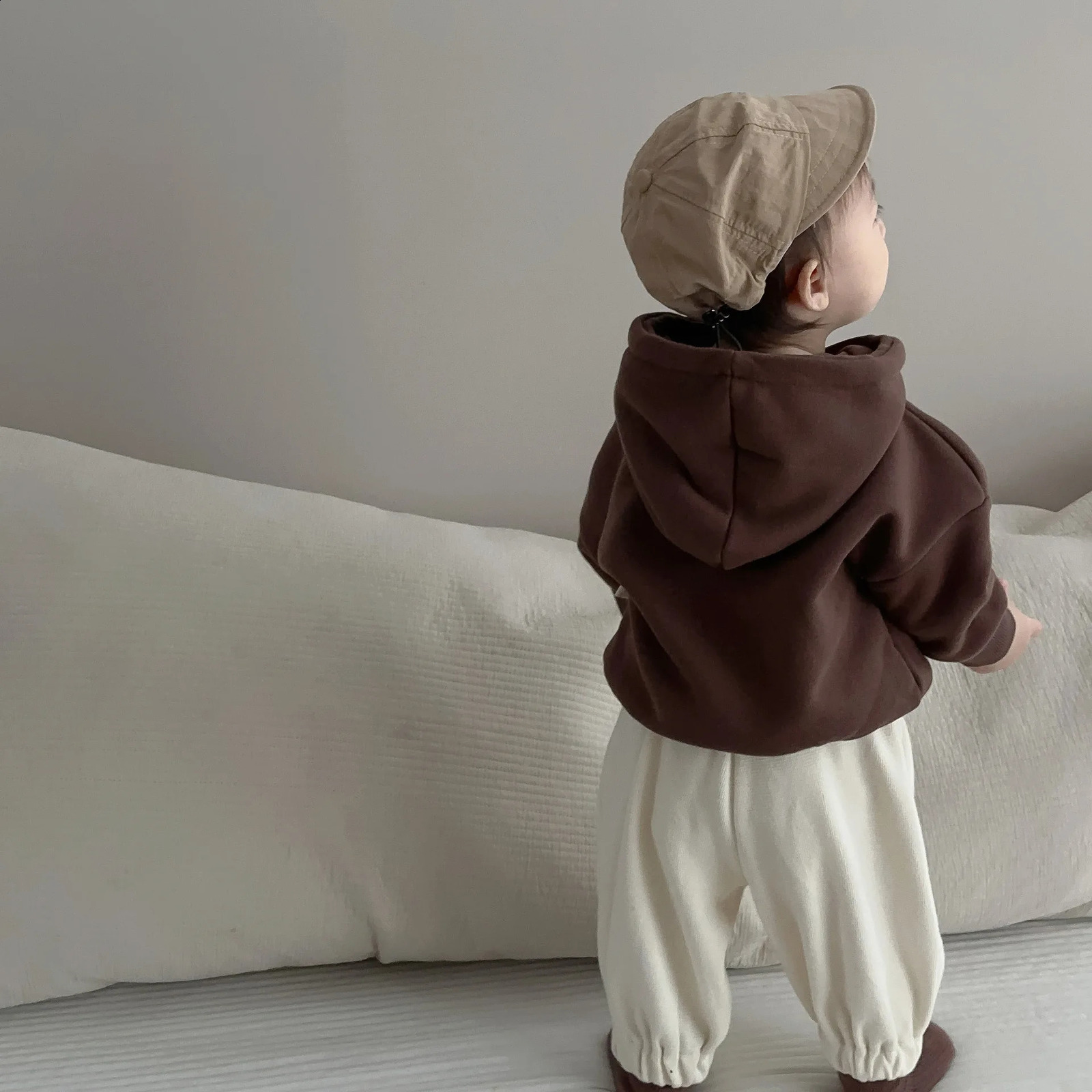 Boys Baby Autumn Clothes Korean Style Childrens Clothing Suit Hooded Sweat Trousers Twopiece Set 241017
