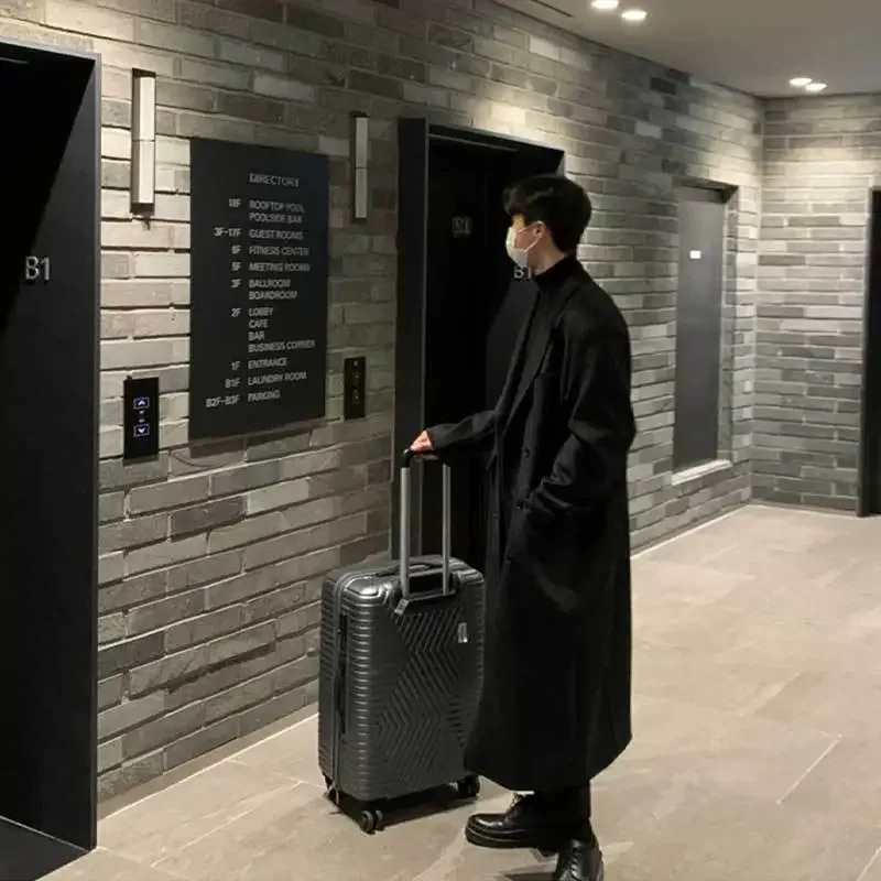 Mens Long Woolen Jacket To The Knee Winter Thickened Herringbone 2024 Style Autumnwinter High Tall Coat 241017