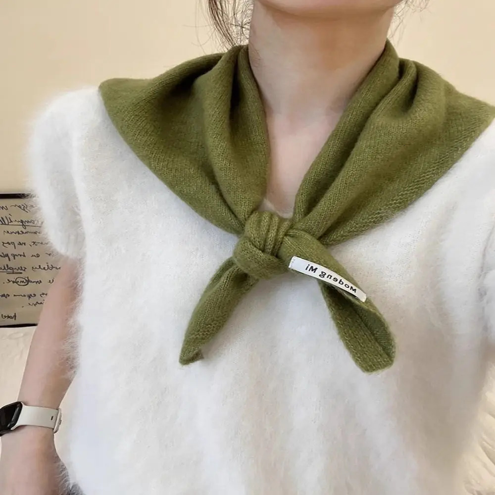 wool knitted triangular scarf multifunctional warm headwear shawl womens warm shawl 241017