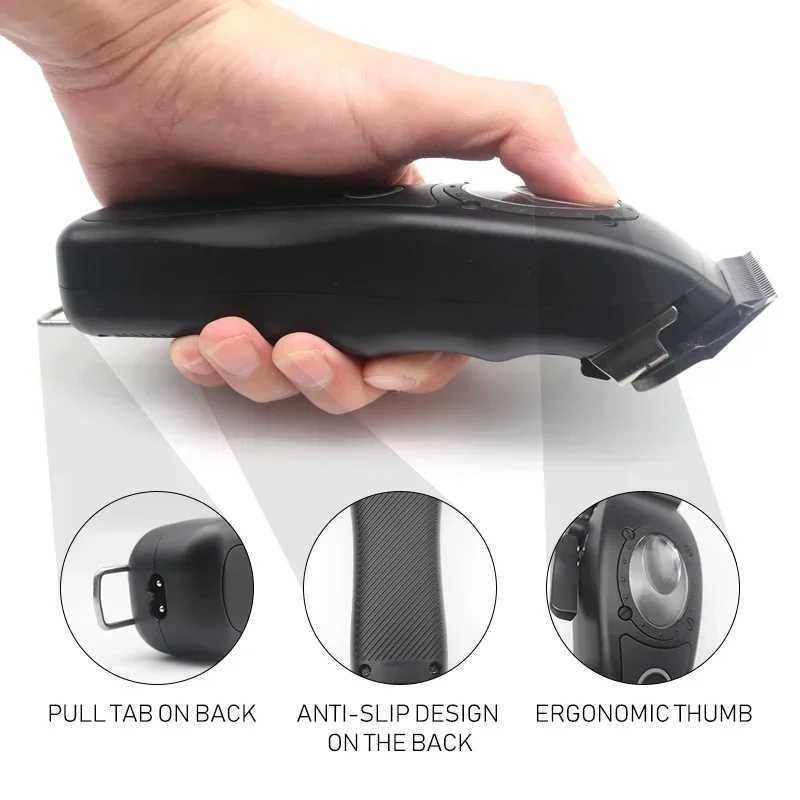 Professional Barber Electric Mens Trimmer with 8000RPM Seat Charging Large Capacity Battery DLC Coated Blade Barber W241017