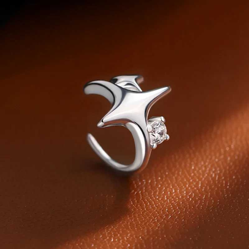 Fashionable silver cross star zircon clip earrings suitable for women non perforated fake earrings a large number of jewelry earrings cuffs aretes de 