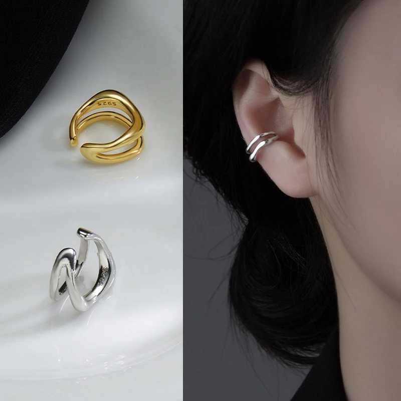 1Pc ear sleeve earrings non perforated double-layer cuff ear clips womens fake ear clips simple Y2K jewelry 2024 new model W241017