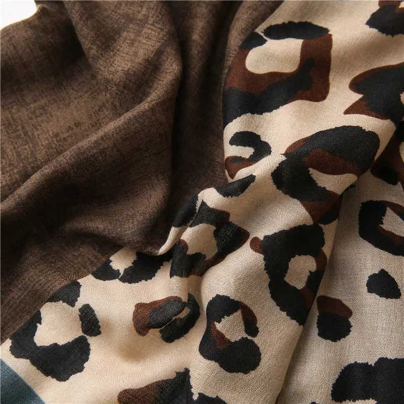 Wens Leopard Patchwork edge adhesive shawl womens bag Pashmina Stole Muslim headscarf womens fashion 180 * 90cm X2410171