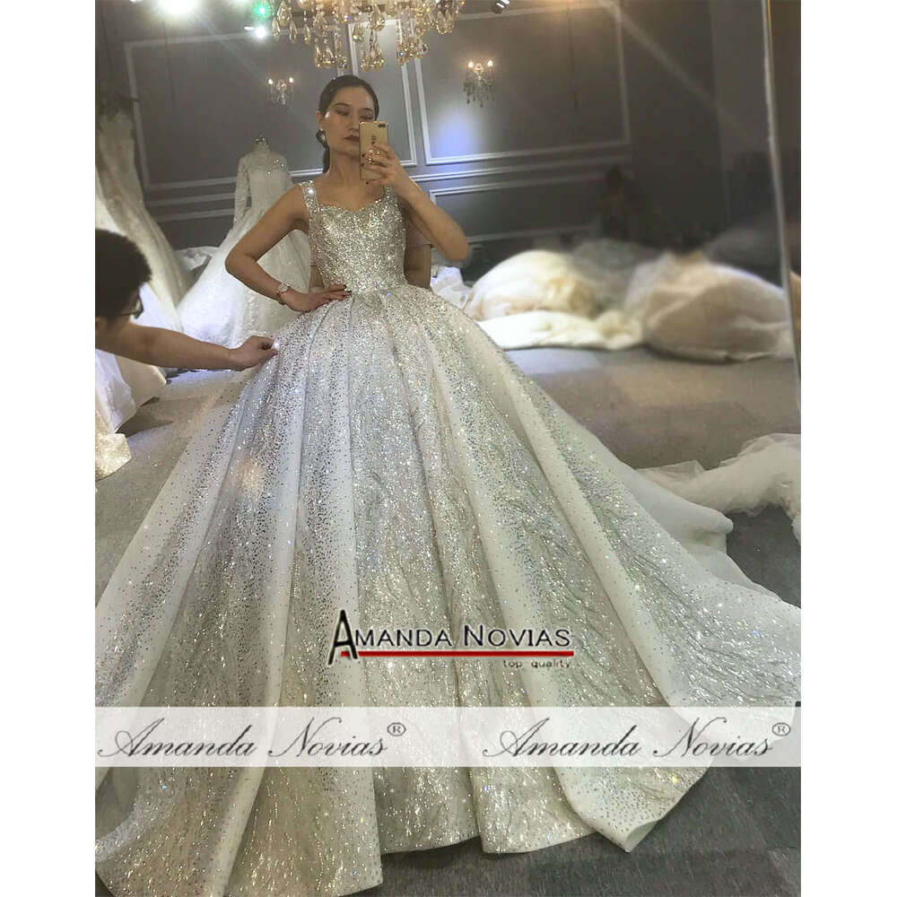 Dubai Heavy Beading Wedding Sparkg Bridal Dress Amanda Novias Brand Real Work