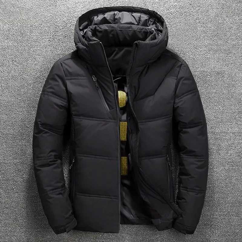 2024 new mens winter down jacket with hood winter warm mens coat casual autumn vertical collar thick hat white duck park X241017