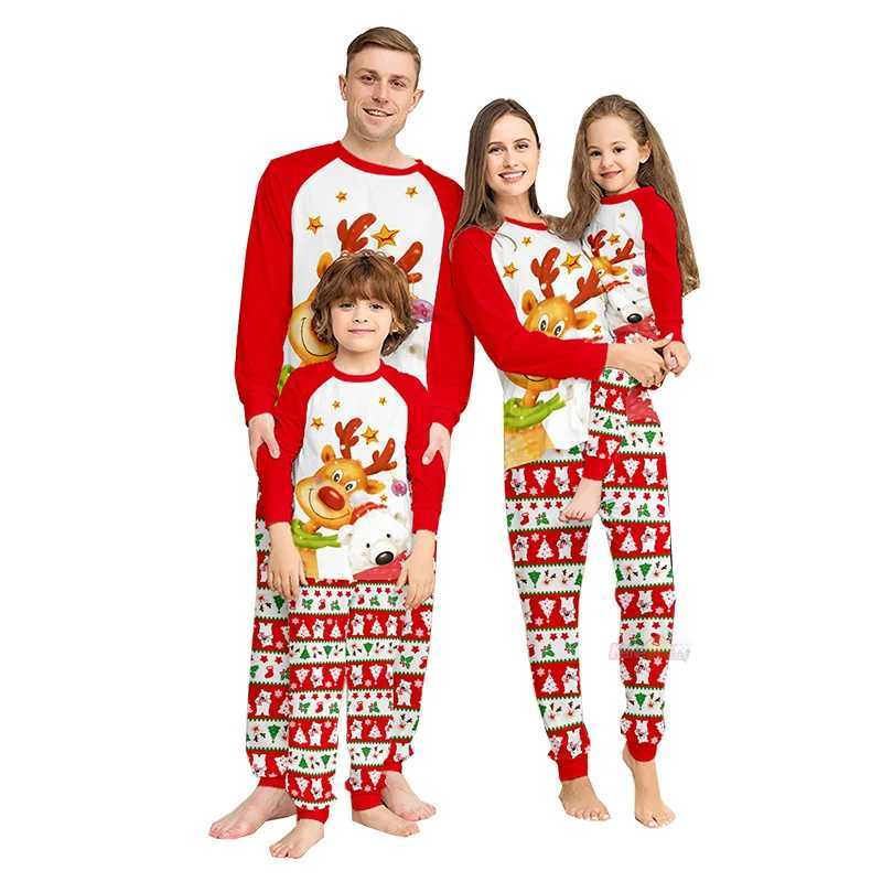 Christmas Pajamas Match Family 2025 New Year Mother Daughter Father Son Set 2PCS Pajamas Adult Children Christmas Baby Clothing W241015