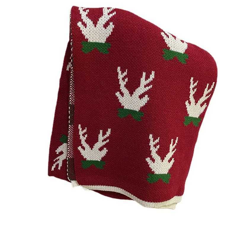 Christmas Scarf Elk Pattern Winter Knitted Warm Scarf Fem Christmas Couple Gift Student Cute Scarf X241017