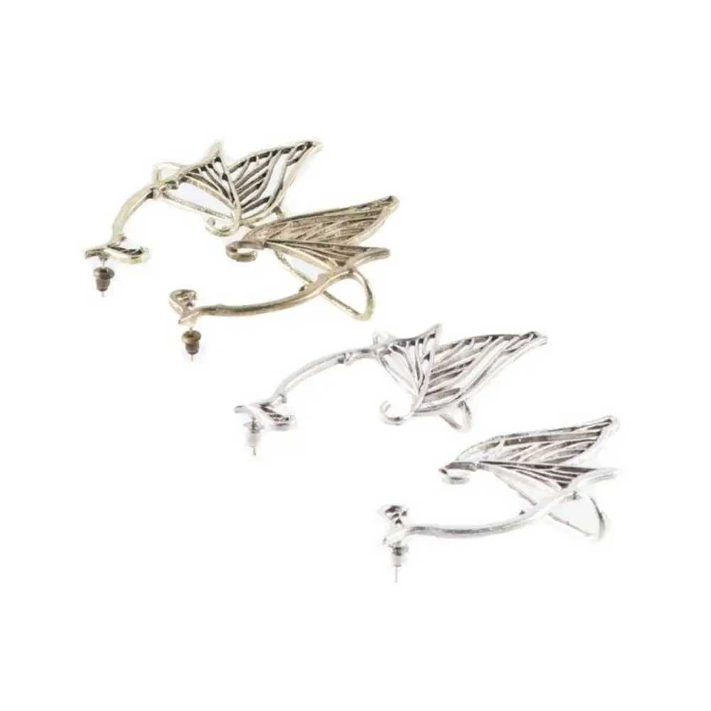 Single sided earrings leaf/right ear fairy ear cuffs elf ear clip antique gold earrings Gothic Halloween earmuffs W241017