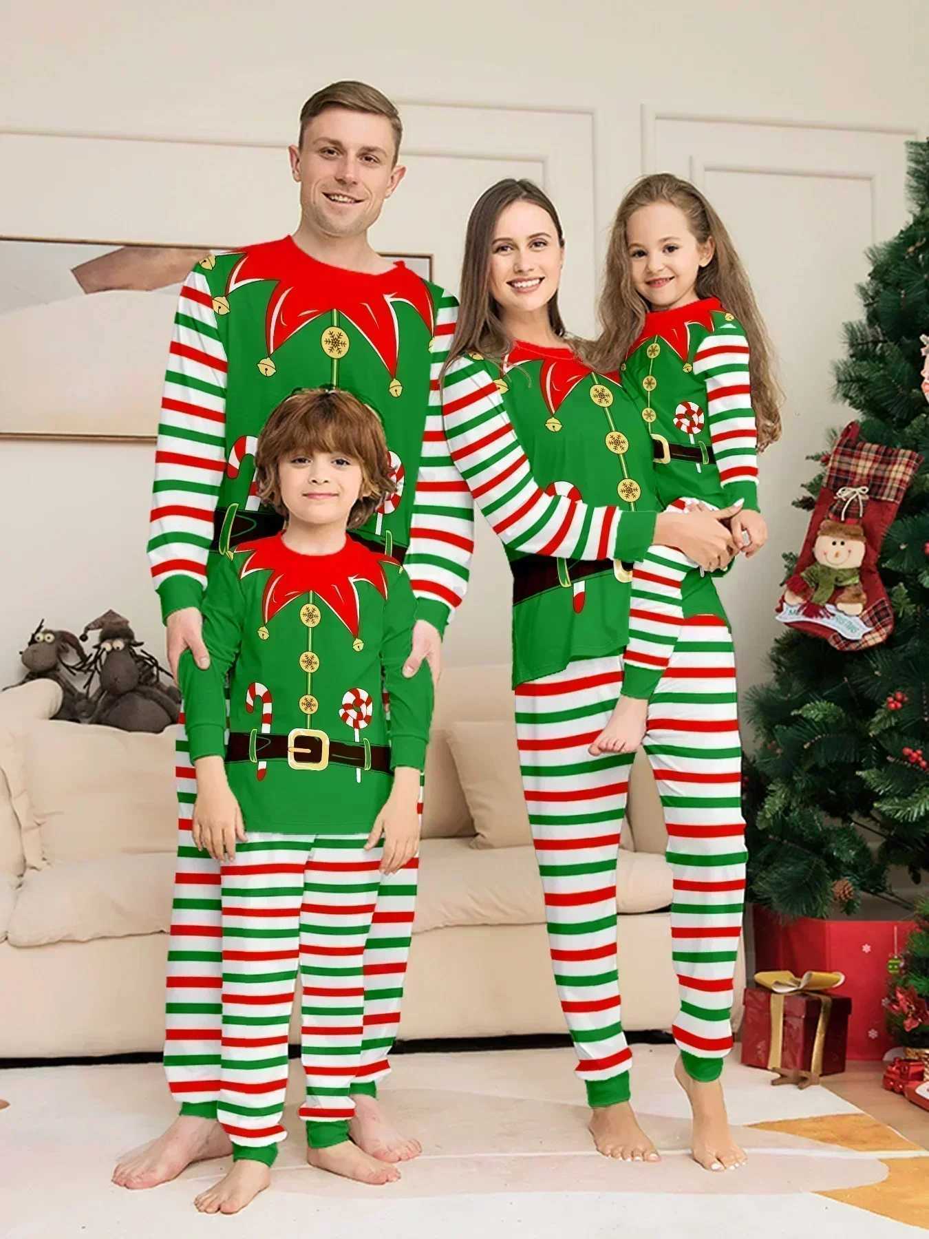 2024 Winter Mom Daughter Dad Son Matching Clothing 3D Santa Claus Printing Christmas Family Pajama Set Baby Dog jumpsuit Christmas Appearance Pajama W